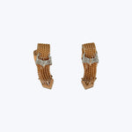 Vintage Vermeil Diamond Buckle Motif Earrings
