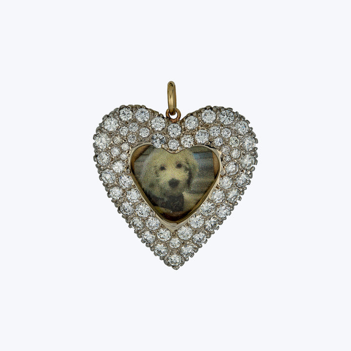 14KYG 5.76 ct. Diamond Pavé Heart Locket