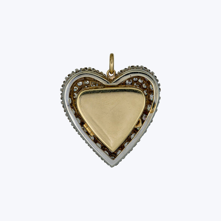 14KYG 5.76 ct. Diamond Pavé Heart Locket