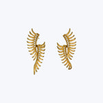 Vintage 18KYG Diamond Articulated Wing Earrings