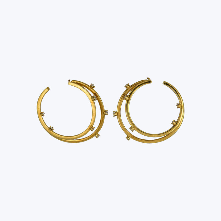 Tiffany & Co. 18KYG Diamond Double Hoop Earrings