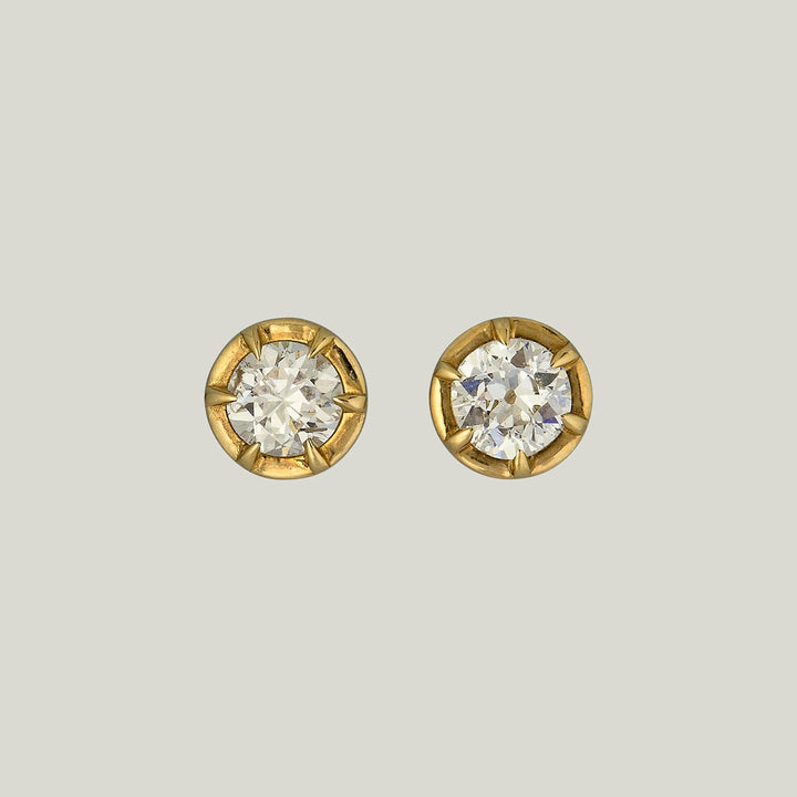 Jewels by Grace 1.16 ct. Old European Cut Diamond Collet Studs