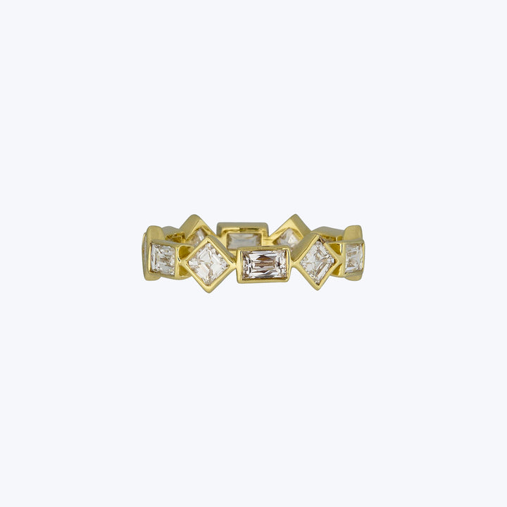 Jewels by Grace 18KYG 1.81 ct. French and Asscher Cut Diamond Eternity Band
