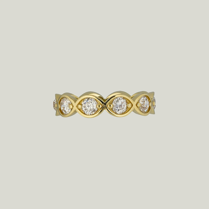 Jewels by Grace 18KYG 1.88 ct. Old Euro Cut Diamond Navette Eternity Band