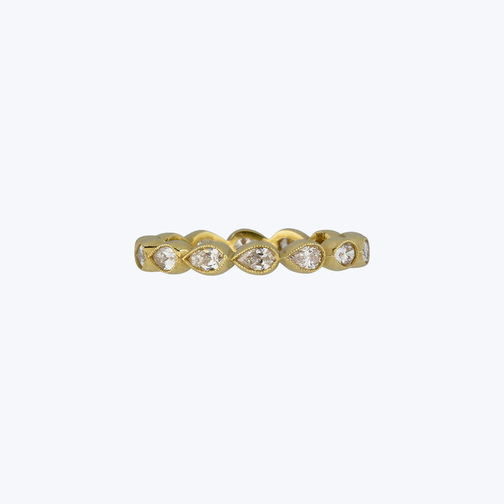 Jewels by Grace 18KYG 1.08 ct. Pear Cut Diamond Eternity Band