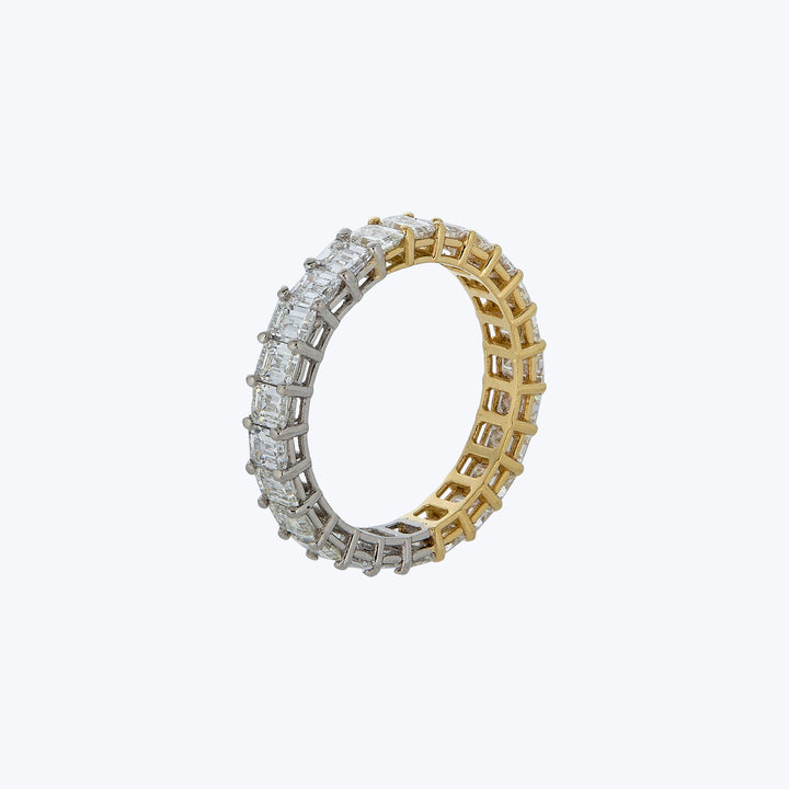 Jewels by Grace 18KYG + Plat 2.65 ct. Emerald Cut Diamond Yin-Yang Eternity Band