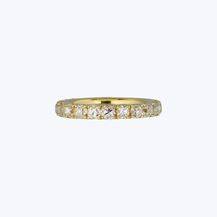 Jewels by Grace 18KYG 3.31 ct. Old Mine Cut Diamond Eternity Band