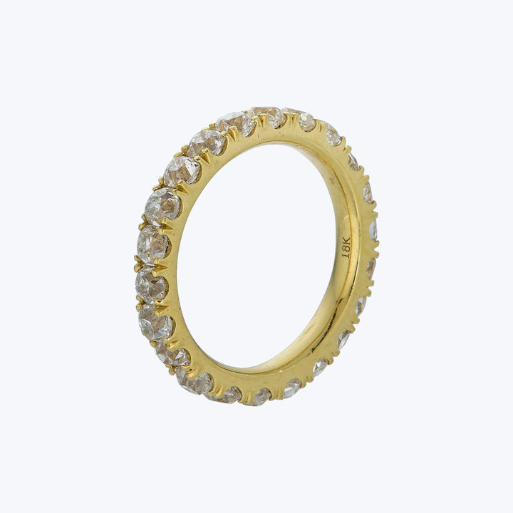 Jewels by Grace 18KYG 3.31 ct. Old Mine Cut Diamond Eternity Band