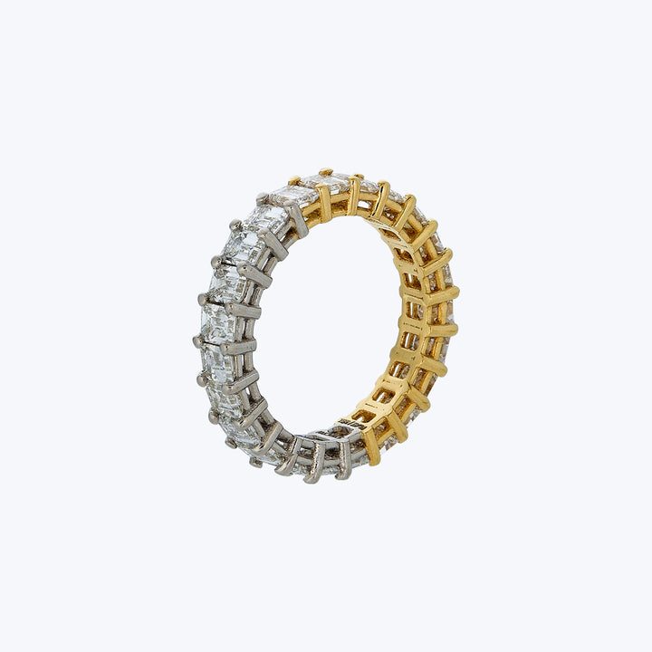 Jewels by Grace 18KYG + Plat 2.58 Emerald Cut Diamond Yin-Yang Eternity Band