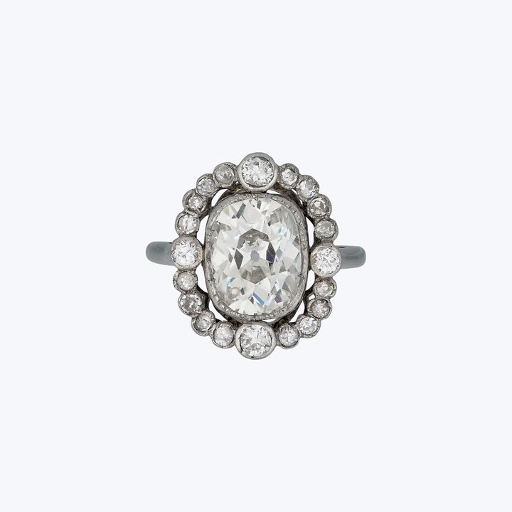 Belle Epoque 18KWG 3.88 ct. Total Weight Old Mine Cut Diamond Ring