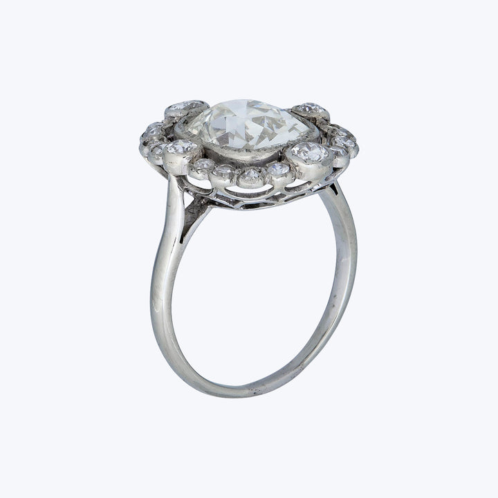 Belle Epoque 18KWG 3.88 ct. Total Weight Old Mine Cut Diamond Ring