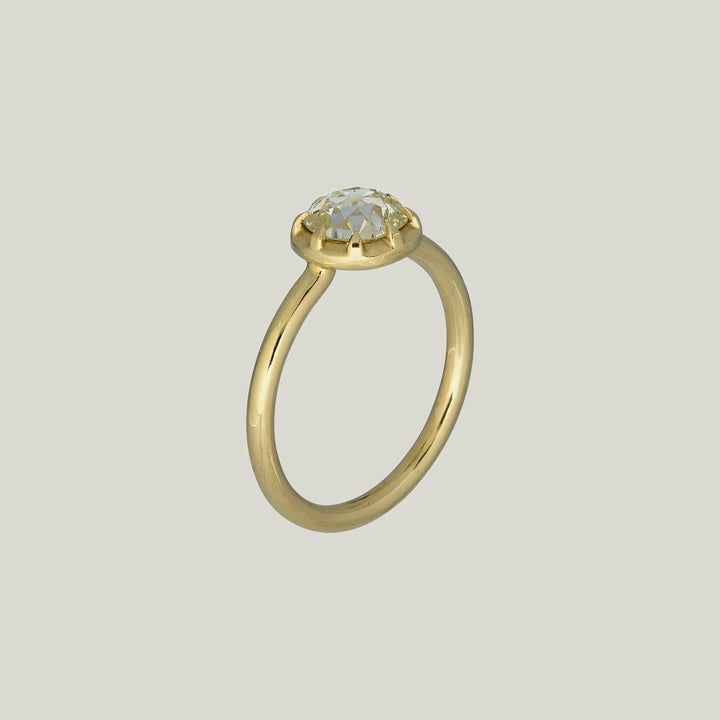 Jewels by Grace 18KYG 0.93 ct. Old Mine Cut Diamond Collet Solitaire