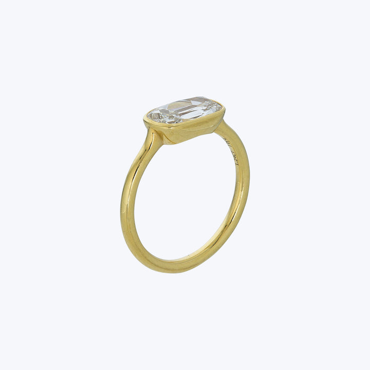 Jewels by Grace 18KYG 1.24 ct. Elongated Cushion Cut East-West Solitaire