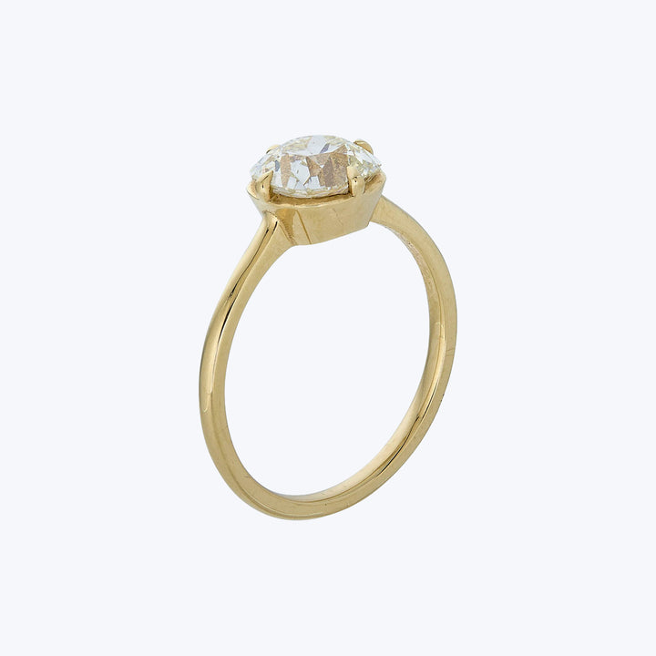 Jewels by Grace 18KYG 1.85 ct. Old Mine Cut Diamond Solitaire