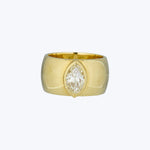 Jewels by Grace 18KYG 1.48 ct. Marquise Cut Diamond Cigar Band Ring