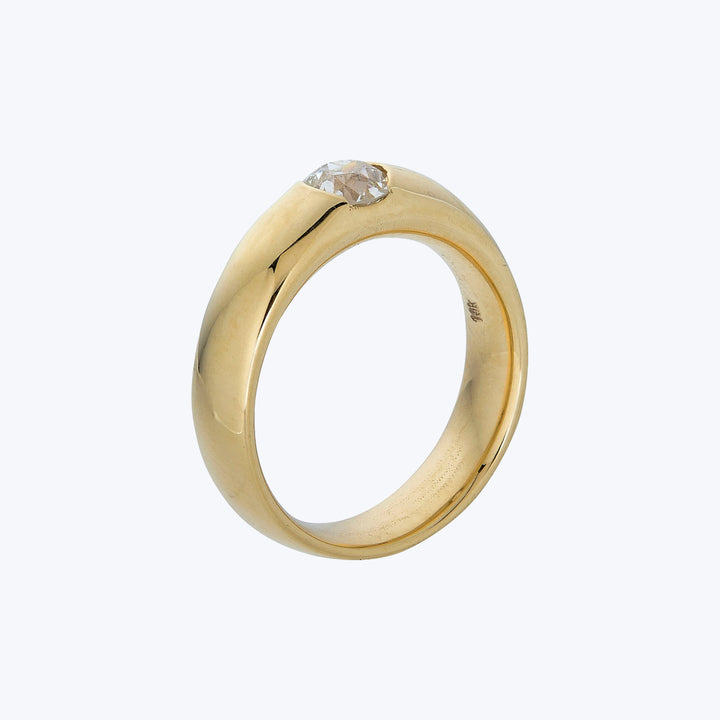 Jewels by Grace 18KYG 0.61 Old European Cut Diamond Flush Set Ring