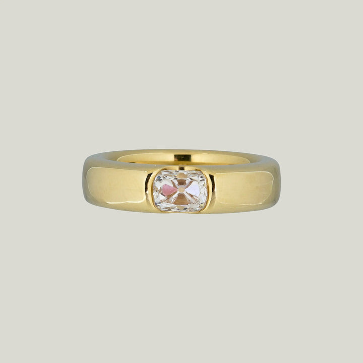 Jewels by Grace 18KYG 0.95 ct. Old Mine Cut Diamond Chunky Band