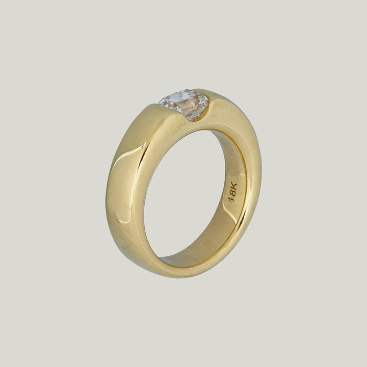 Jewels by Grace 18KYG 0.95 ct. Old Mine Cut Diamond Chunky Band
