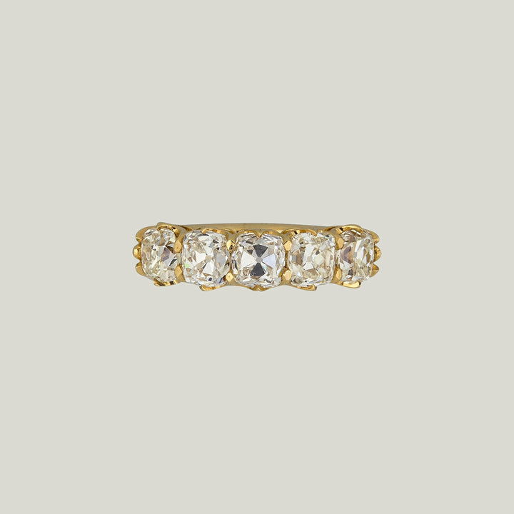Jewels by Grace 18KYG 2.48 ct. Old Mine Cut Diamond Five-Stone Band