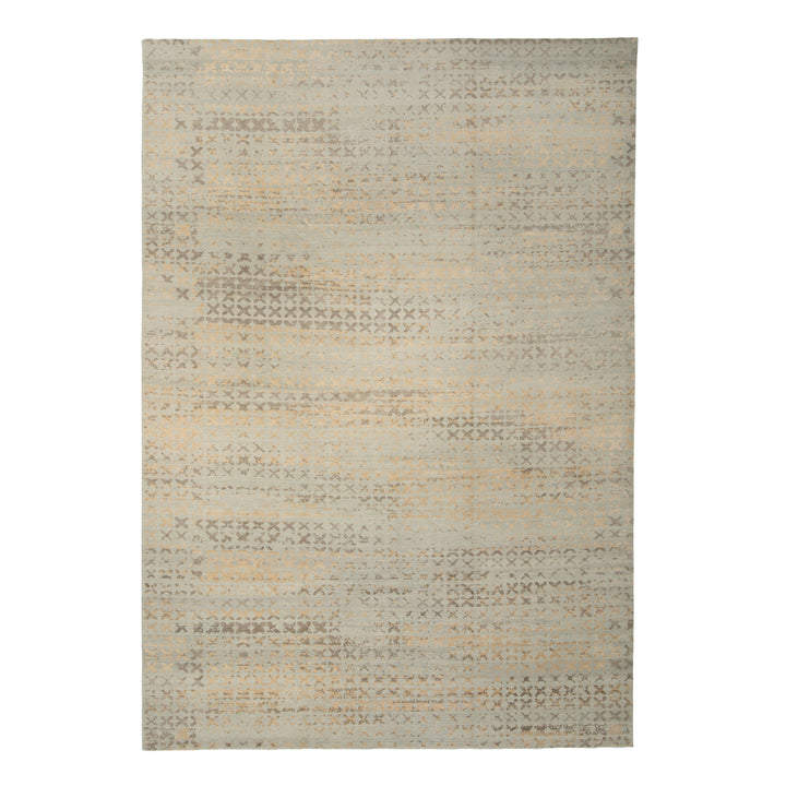 Grey Contemporay Tibetan Wool Silk Blend Rug - 10' x 14'