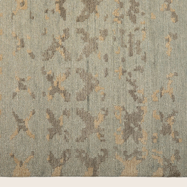 Grey Contemporay Tibetan Wool Silk Blend Rug - 10' x 14'