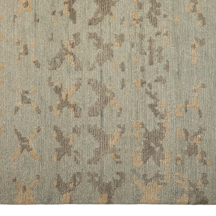Grey Contemporay Tibetan Wool Silk Blend Rug - 10' x 14'