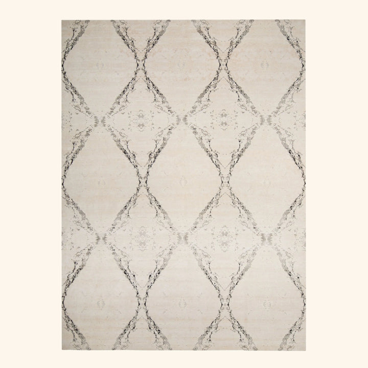 Granite Contemporary Tibetan Wool Silk Blend Rug - 10' x 14'