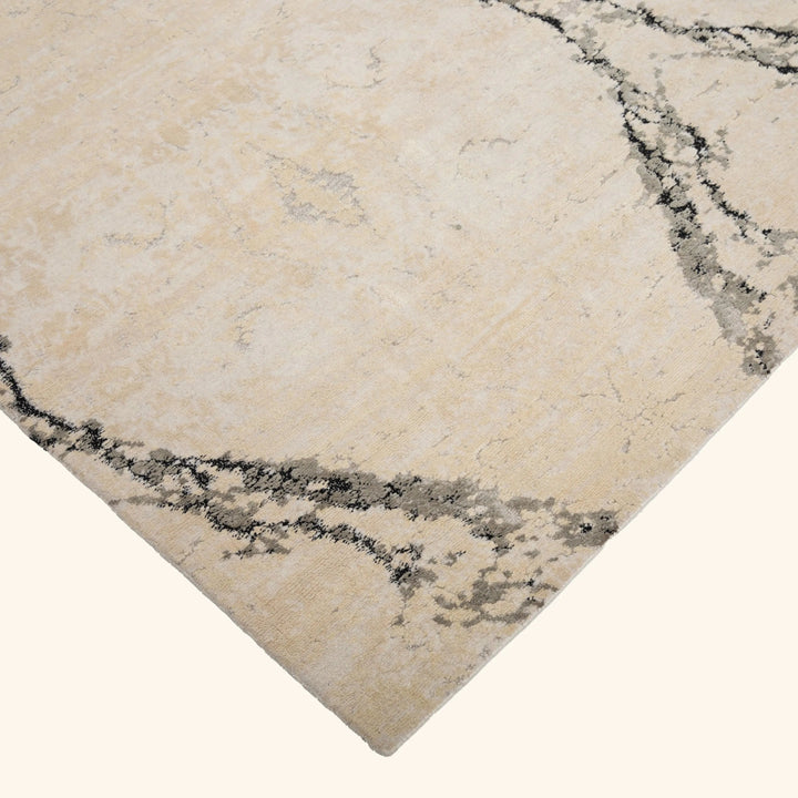 Granite Contemporary Tibetan Wool Silk Blend Rug - 10' x 14'
