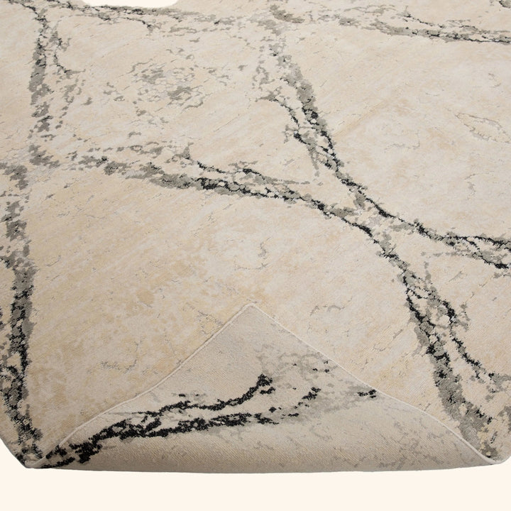 Granite Contemporary Tibetan Wool Silk Blend Rug - 10' x 14'