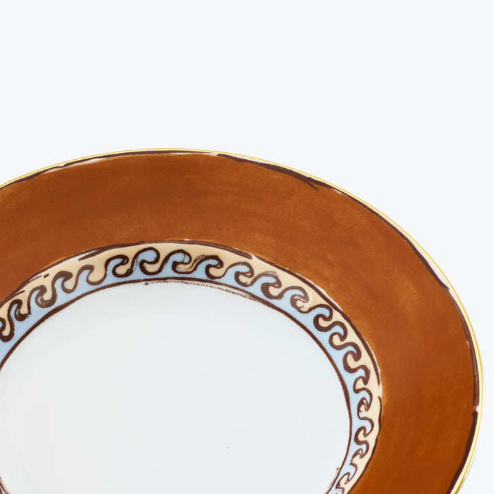 Il Viaggio di Nettuno Soup Plate Brown & Light Blue