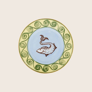 Il Viaggio di Nettuno Bread Plate Light Blue & Yellow