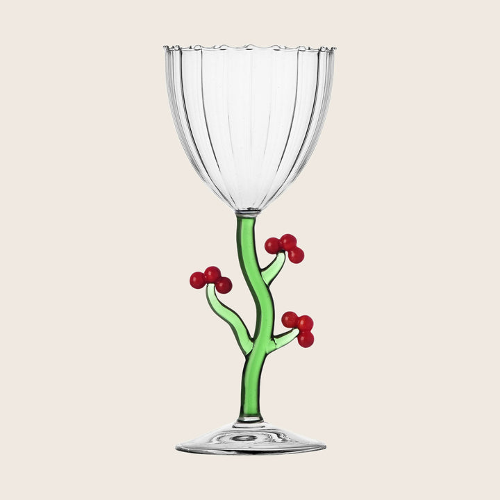 Botanica Christmas Stem Glass Berries Curved Stem