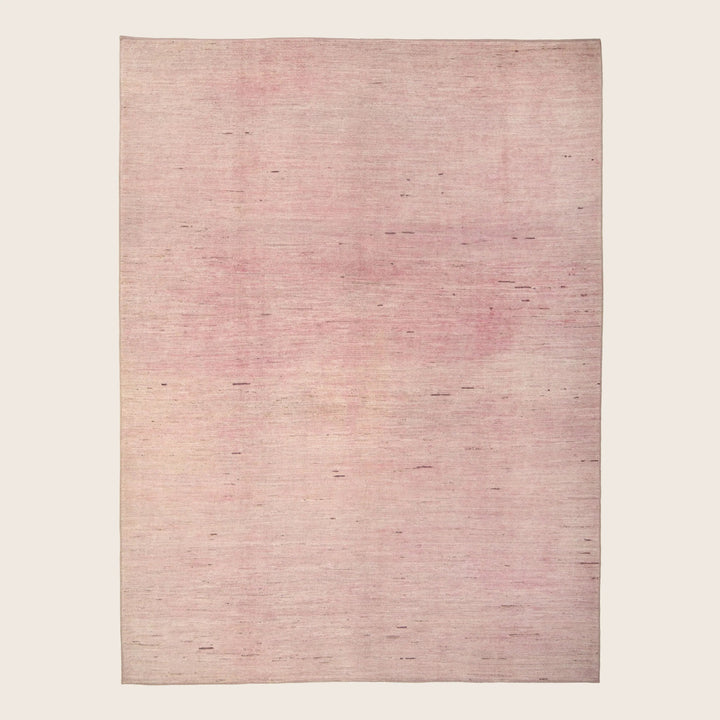Pink Zameen Textured Wool Rug - 9'4" x 12'