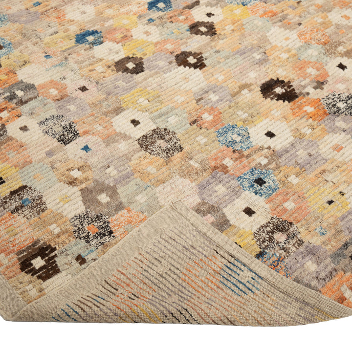 Multicolored Zameen Transitional Wool Rug - 9'5" x 12'0"