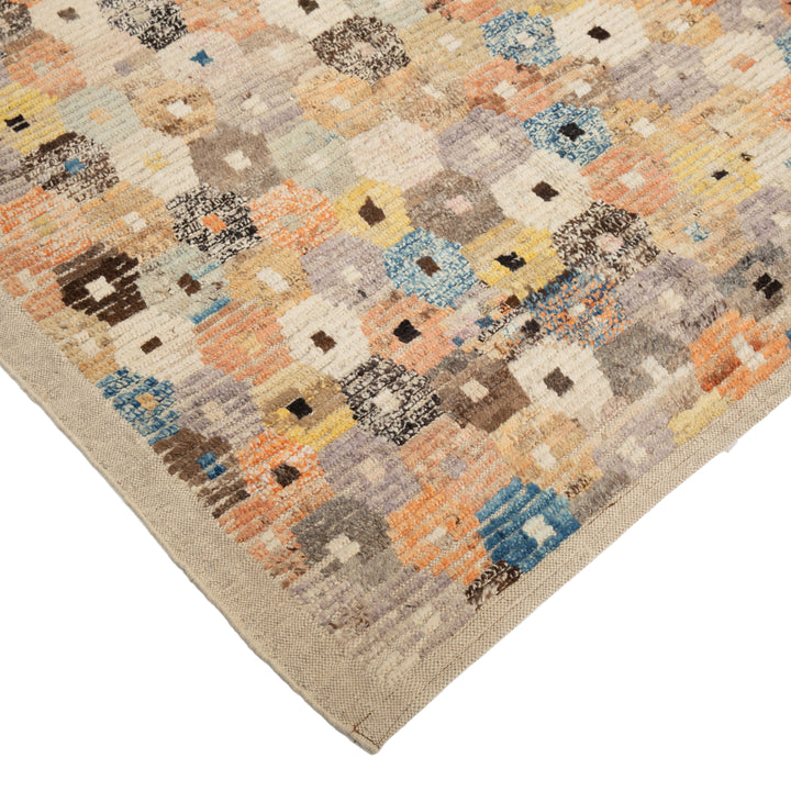 Multicolored Zameen Transitional Wool Rug - 9'5" x 12'0"