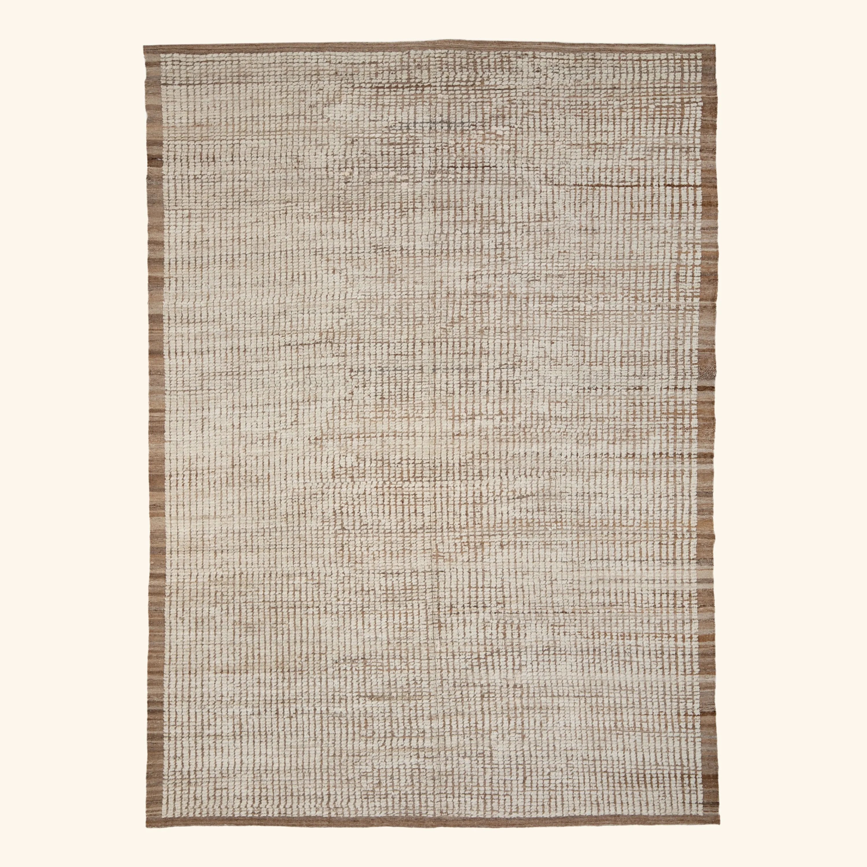 Brown Zameen Transitional Wool Rug - 7'2