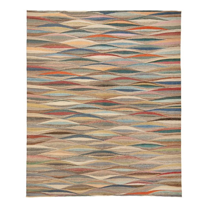 Transitional Kilim Wool Rug - 8'5" x 9'8"