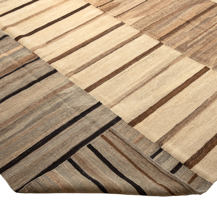 Transitional Kilim Wool Rug - 8'10" x 11'7"