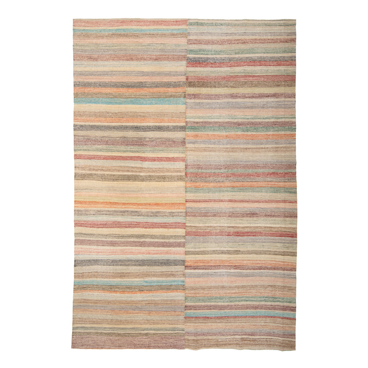 Transitional Kilim Wool Rug - 8'11" x 12'9"