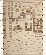 Brown Zameen Transitional Wool Rug - 5'7" x 7'9"