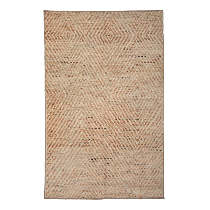 Beige Zameen Transitional Wool Rug - 5'10" x 8'11"