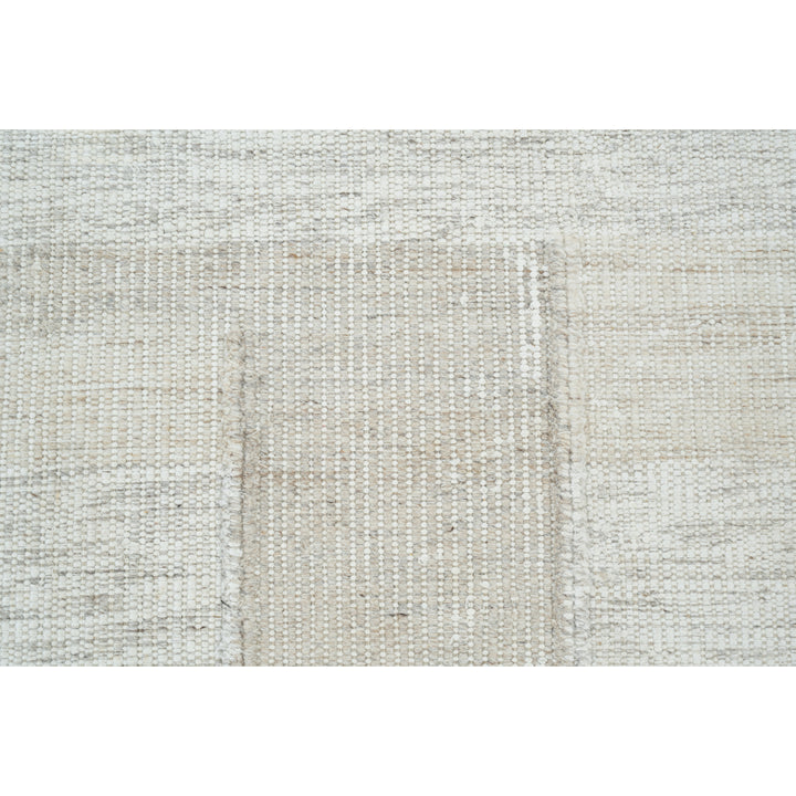 Ivory Swedish Inspired Art Silk Wool Blend Kilim Rug - 8' x 10'