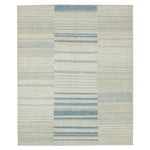 Blue Swedish Inspired Art Silk Wool Blend Kilim Rug - 8' x 10'