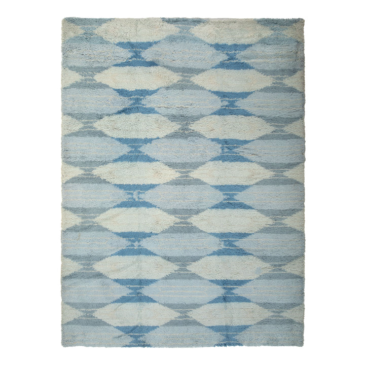 Blue Moroccan Wool Rug - 9' x 12'
