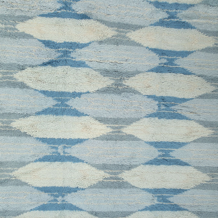 Blue Moroccan Wool Rug - 9' x 12'