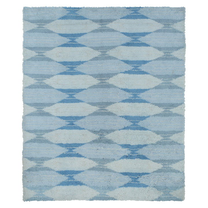 Blue Moroccan Wool Rug - 9' x 12'