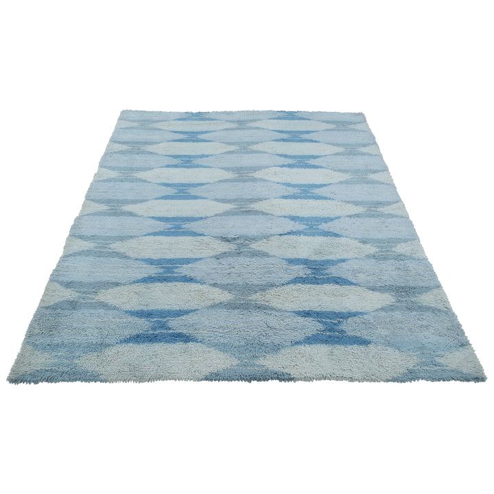 Blue Moroccan Wool Rug - 9' x 12'