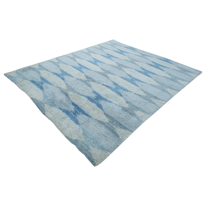 Blue Moroccan Wool Rug - 9' x 12'