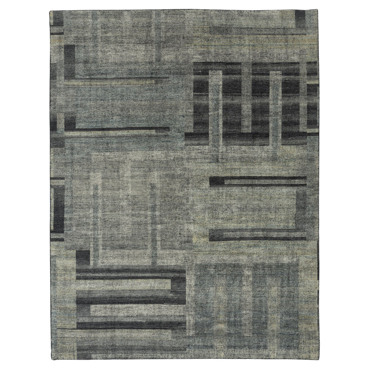 Charcoal Contemporary Wool Rug - 9' x 12'