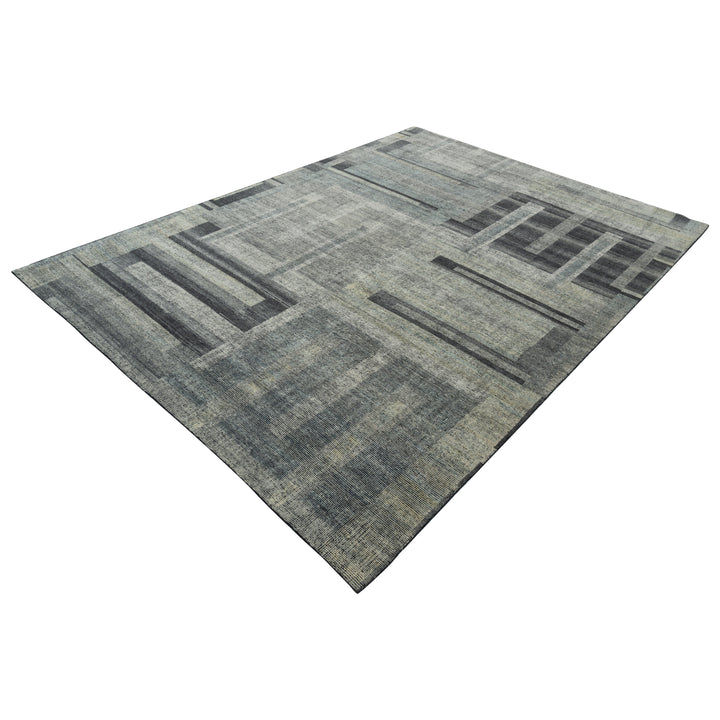 Charcoal Contemporary Wool Rug - 9' x 12'